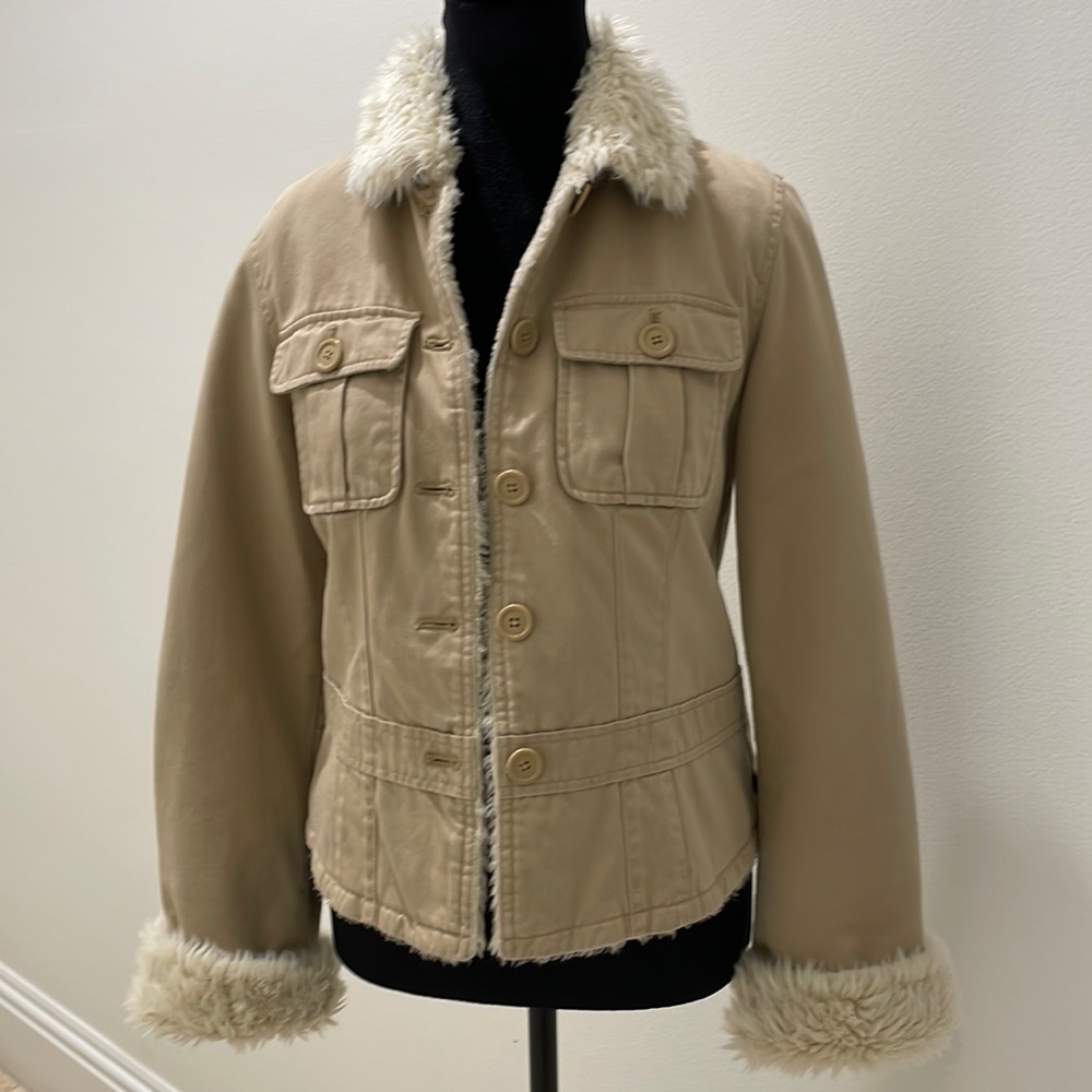 Cropped Tan Utility Jacket